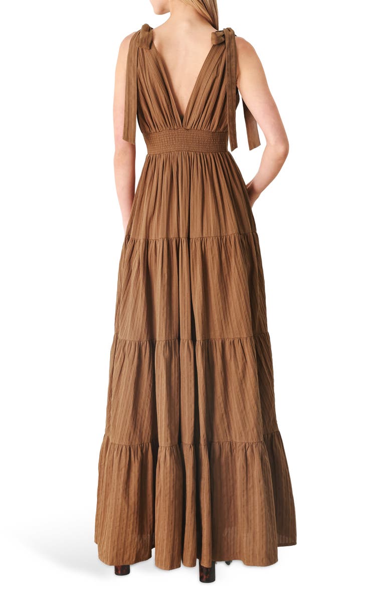 FREEMARKET Textured Stripe Maxi Dress, Alternate, color, Brown
