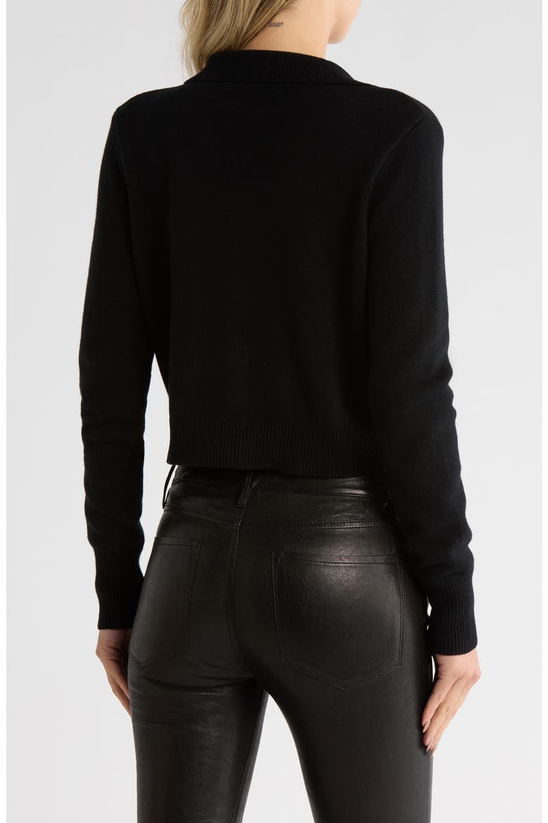 Cashmere Shrunken Cardigan, Alternate, color, BLACK