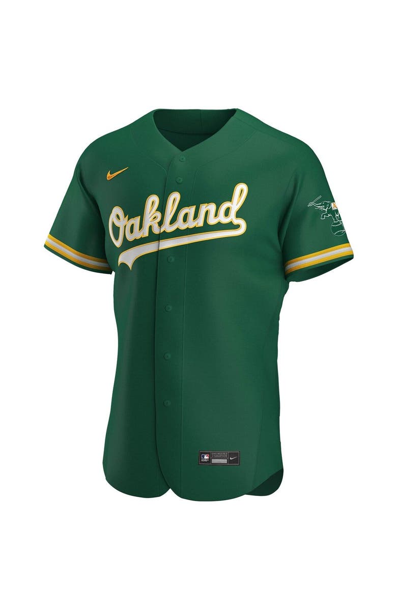 Nike Men's Nike Kelly Green Oakland Athletics Authentic Team Jersey, Alternate, color, 