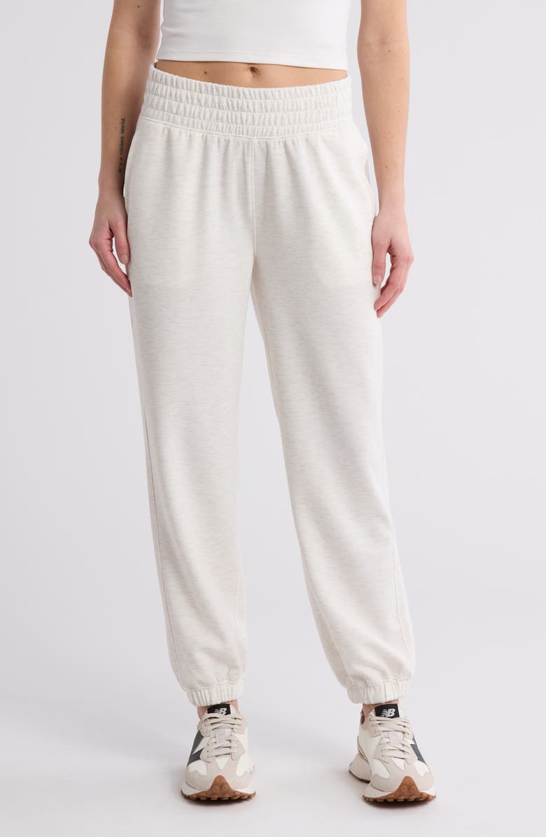 90 DEGREE BY REFLEX New Flow Scuba Knit Joggers, Main, color, Heather Seaside Sand