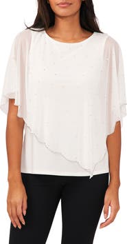 Chaus Rhinestone Overlay Top
