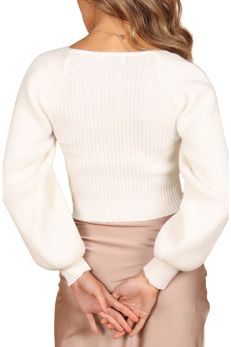 Gia Sweetheart Neck Rib Sweater, Alternate, color, WHITE