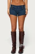 EDIKTED Sashe Low Rise Fitted Denim Shorts