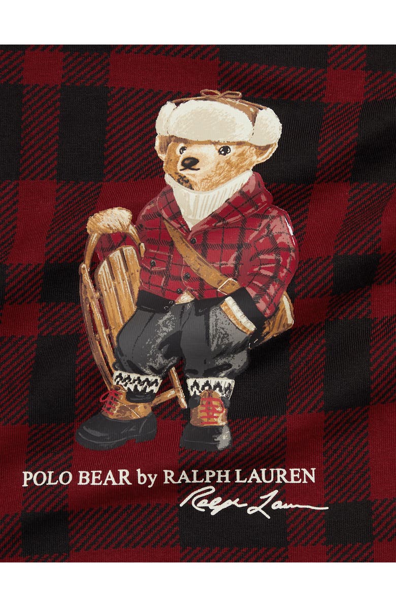 Ralph Lauren Polo Bear Plaid Long Sleeve T-Shirt & Fleece Pants Set, Alternate, color, Red/ Blue Multi