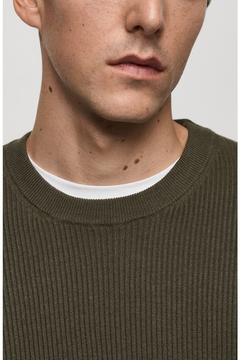 Rib Crewneck Sweater, Alternate, color, KHAKI GREEN