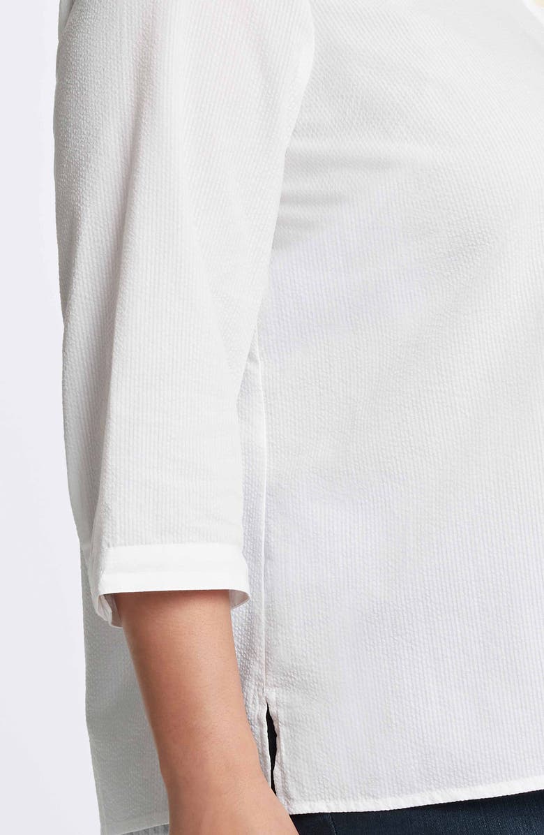 Foxcroft Mia Cotton Blend Seersucker Popover Top, Alternate, color,