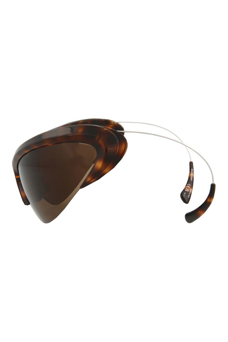 91mm Shield Sunglasses, Alternate, color, HAVANA SILVER BROWN