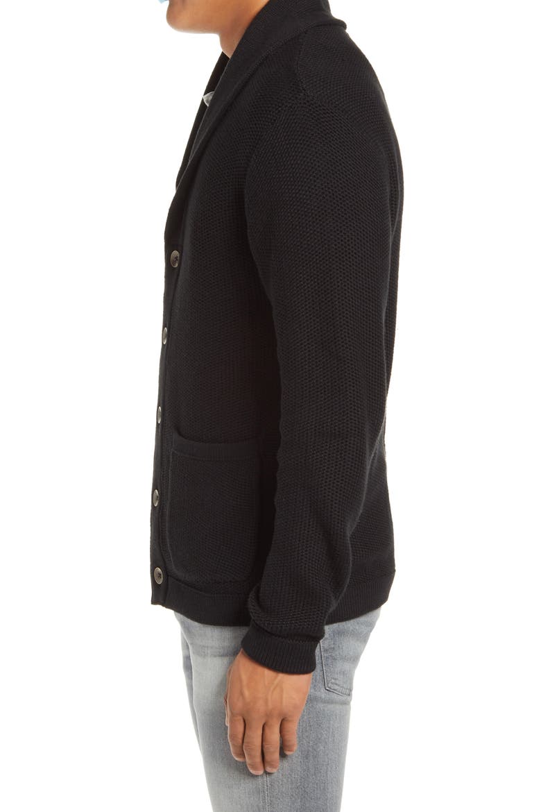 Liverpool Shawl Collar Cardigan, Alternate, color, BLACK