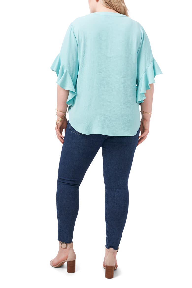 Flutter Sleeve Blouse, Alternate, color, CRYSTAL LAKE