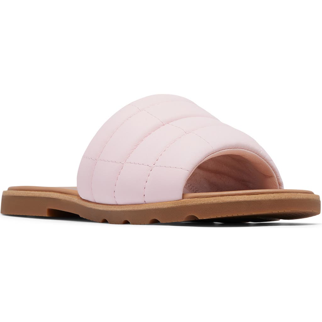 Sorel Ella Iii Quilted Puff Slide Sandal In Whitened Pink/gum 2