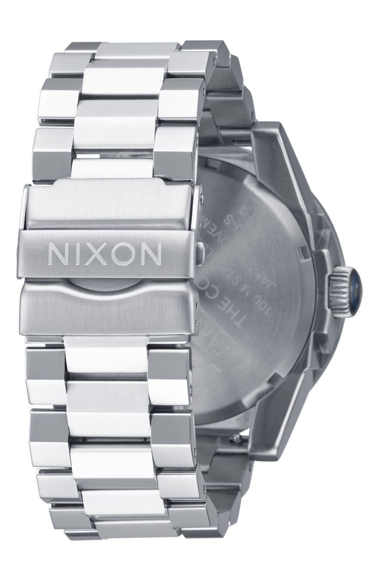 Nixon Corporal Bracelet Watch, 48mm, Alternate, color, Silver / Indigo