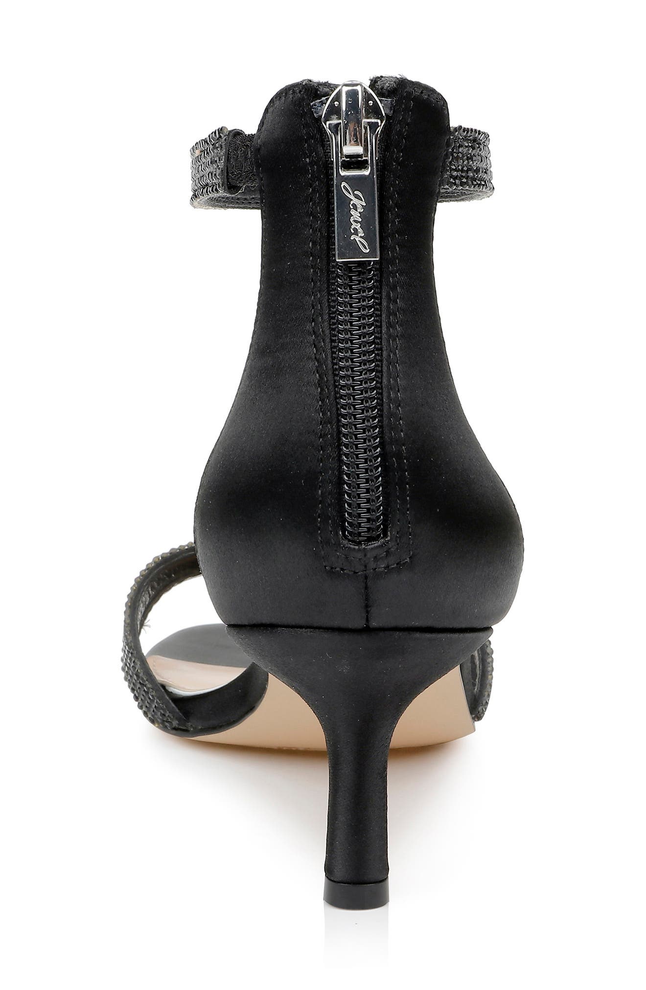 Jewel Badgley Mischka Brie Ankle Strap Sandal, Alternate, color, Black Satin