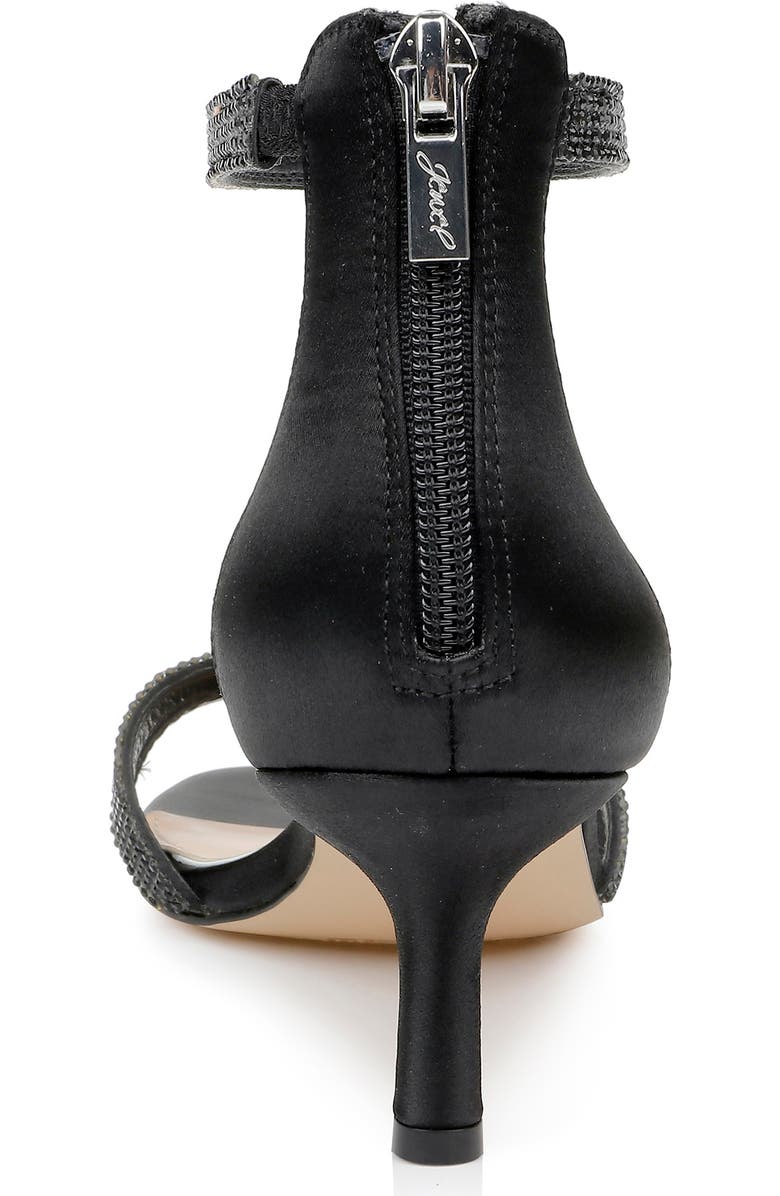 Jewel Badgley Mischka Brie Ankle Strap Sandal, Alternate, color, Black Satin