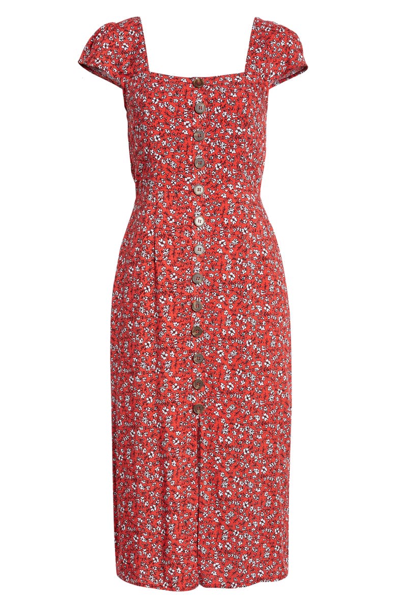 Row A Button Front Midi Dress, Alternate, color,