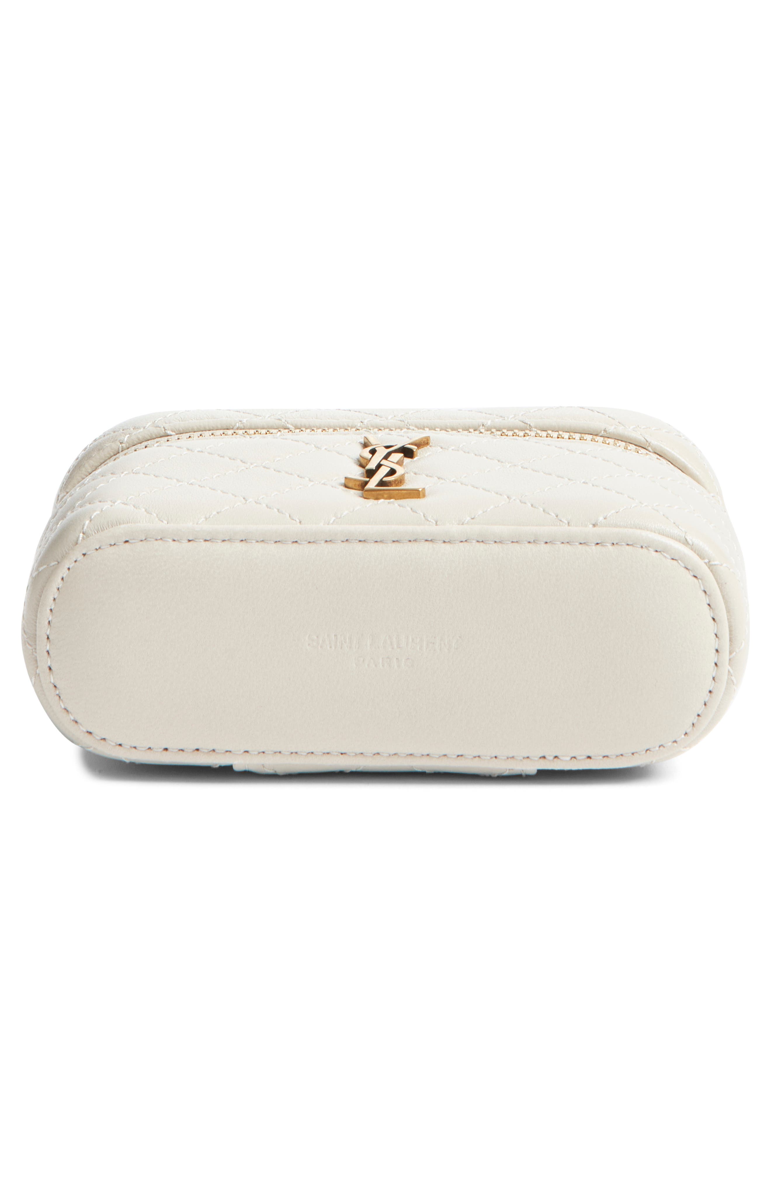 Saint Laurent Micro Gaby Quilted Leather Vanity Crossbody Bag, Alternate, color, 