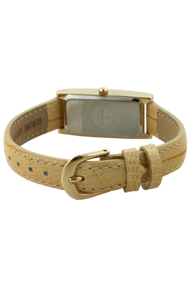 Everyday Rectangular Tan Glossy Leather Watch- 35x18MM, Alternate, color, Tan