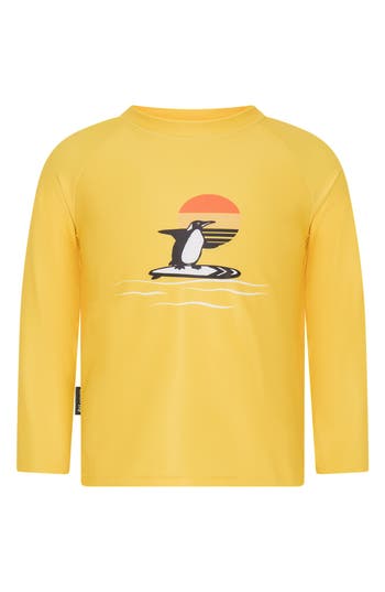 DOT AUSTRALIA DOT AUSTRALIA KIDS' SURFING PENGUIN LONG SLEEVE RASHGUARD