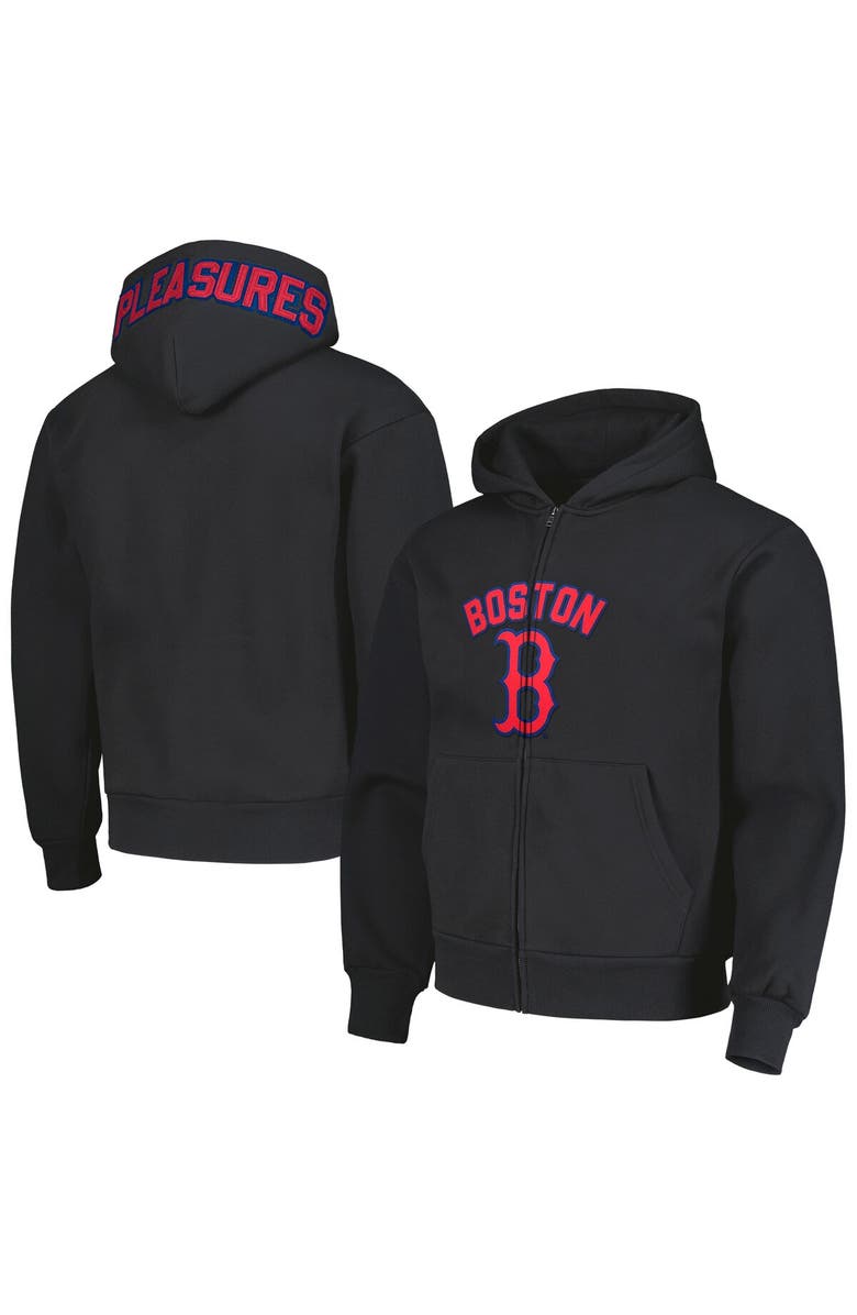 PLEASURES Men's PLEASURES Black Boston Red Sox Opening Day Full-Zip Hoodie, Main, color, Black