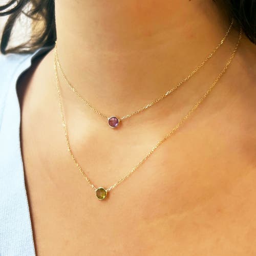 The Lovery Fine Jewelry Peridot Single Bezel Necklace In Green