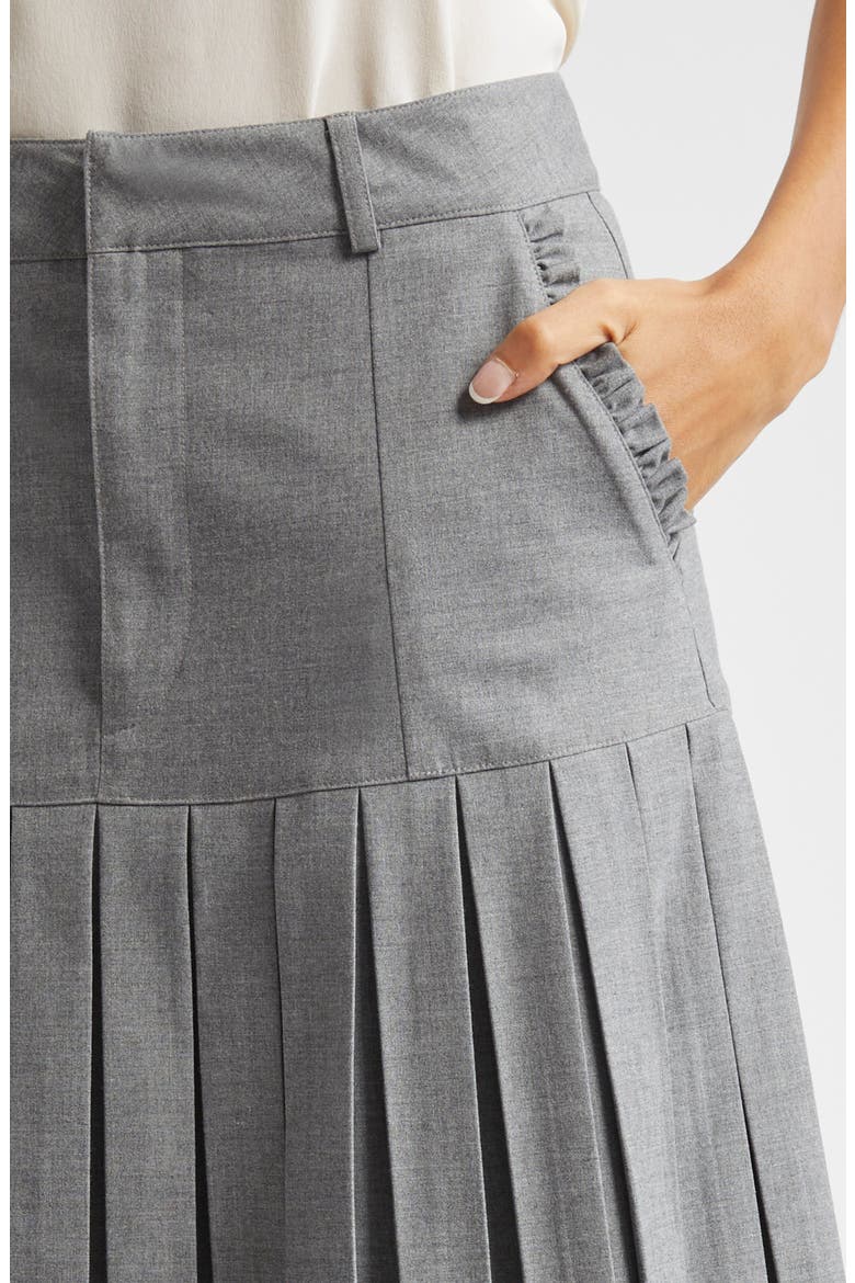 Bane Pleated Skirt, Alternate, color, STEEL GREY