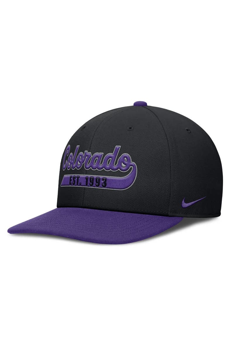 Nike Men's Nike Black/Purple Colorado Rockies Pro Performance Snapback Hat, Alternate, color, Black