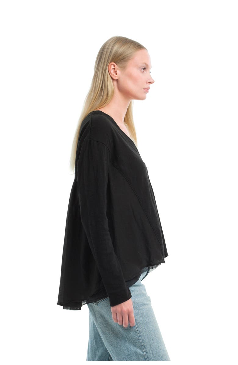 WILT Clothing Button Front Mixed Cardigan, Alternate, color, Black