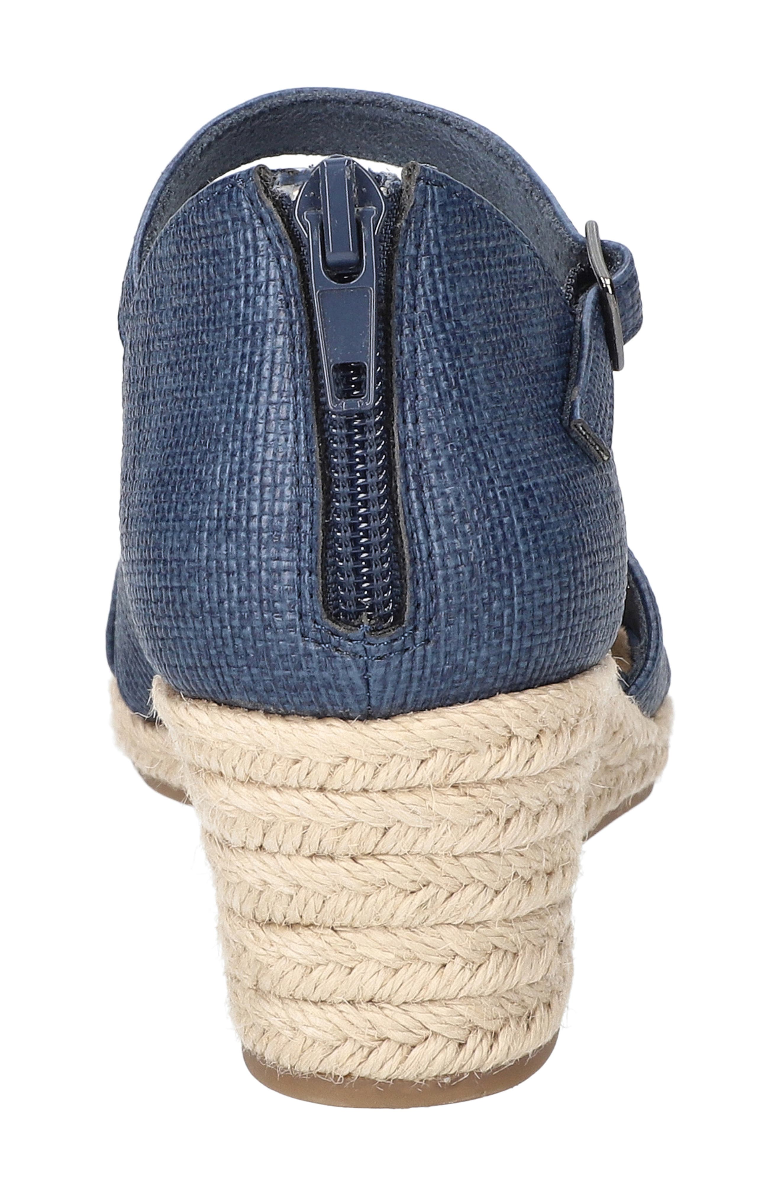 Coast Espadrille Wedge Sandal, Alternate, color, NAVY LINEN EMBOSSED