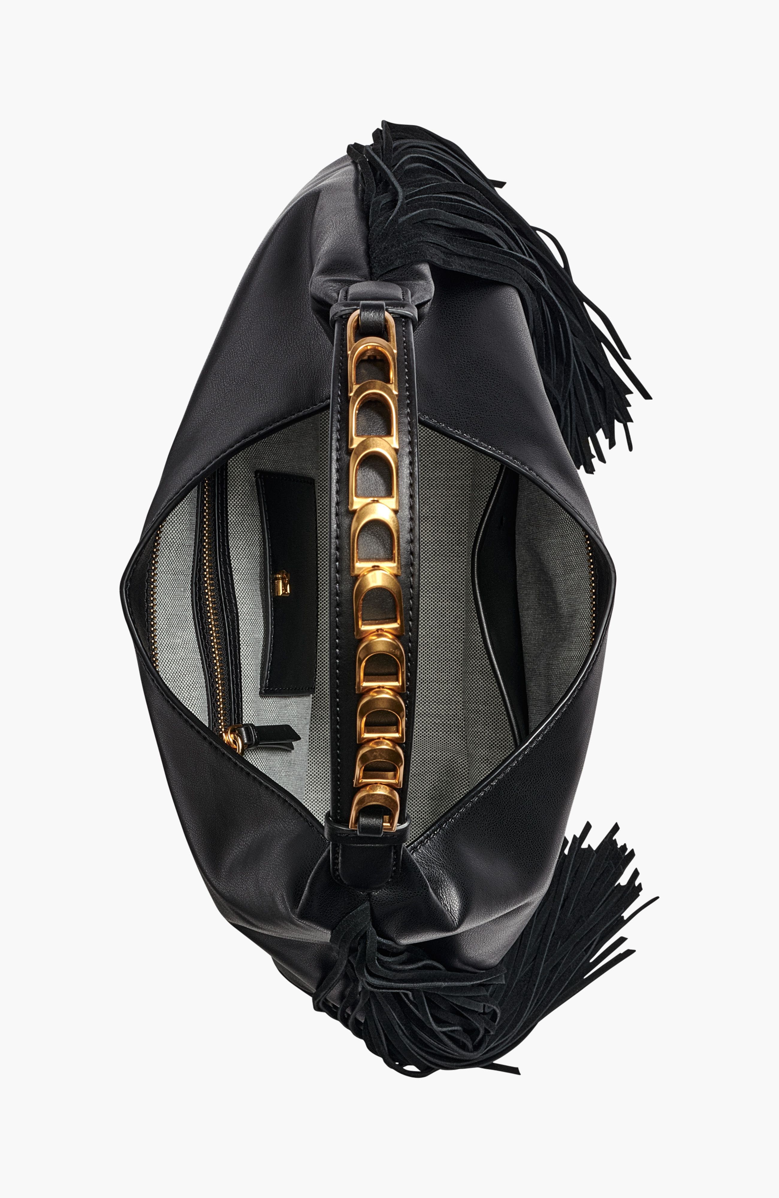 Donna Karan New York Belmore Fringe Small Shoulder, Alternate, color, 