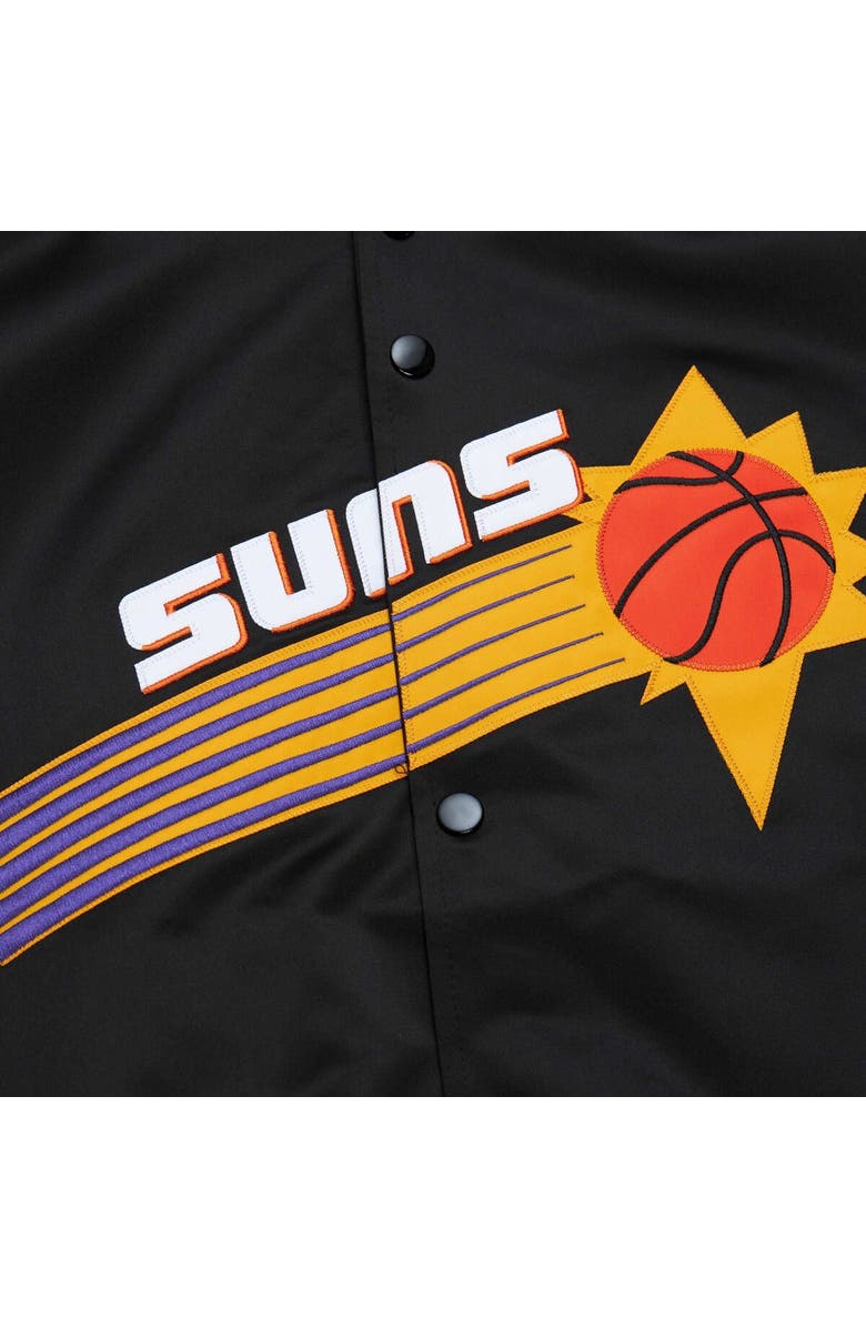 Mitchell & Ness Men's Mitchell & Ness Black Phoenix Suns Hardwood Classics  Throwback Wordmark Raglan Full-Snap Jacket, Alternate, color, 