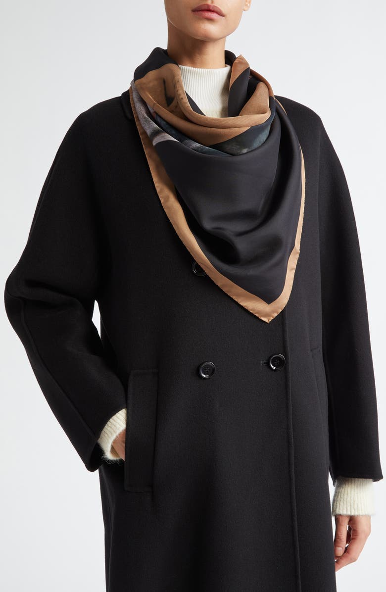 Max Mara Dog Print Silk Scarf, Alternate, color, 