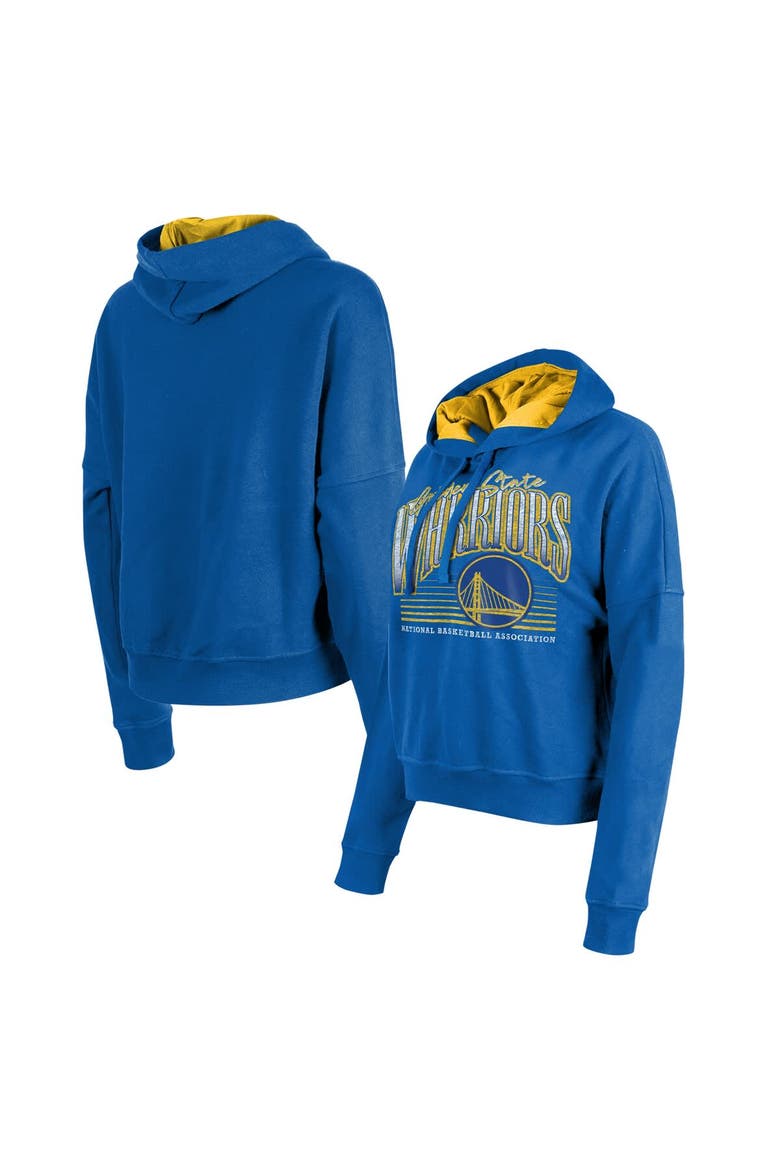 Women's New Era Royal Golden State Warriors Boxy Pullover Hoodie, Main, color, Royal