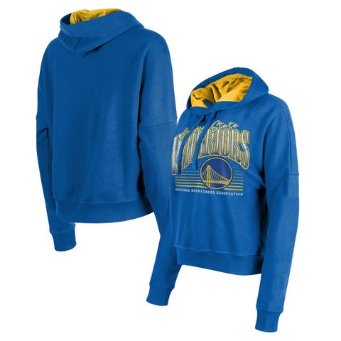 Women's New Era Royal Golden State Warriors Boxy Pullover Hoodie