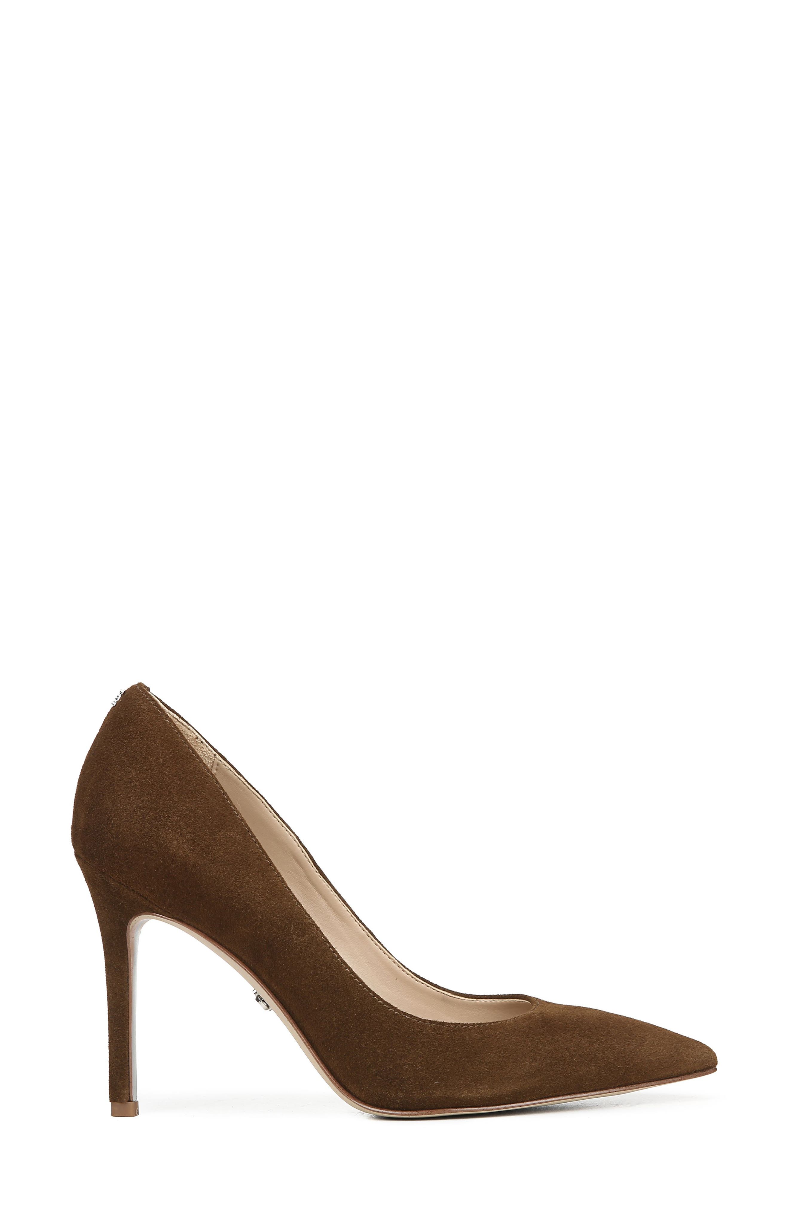 Sam Edelman Hazel Pointed Toe Pump, Alternate, color, Chocolate Suede