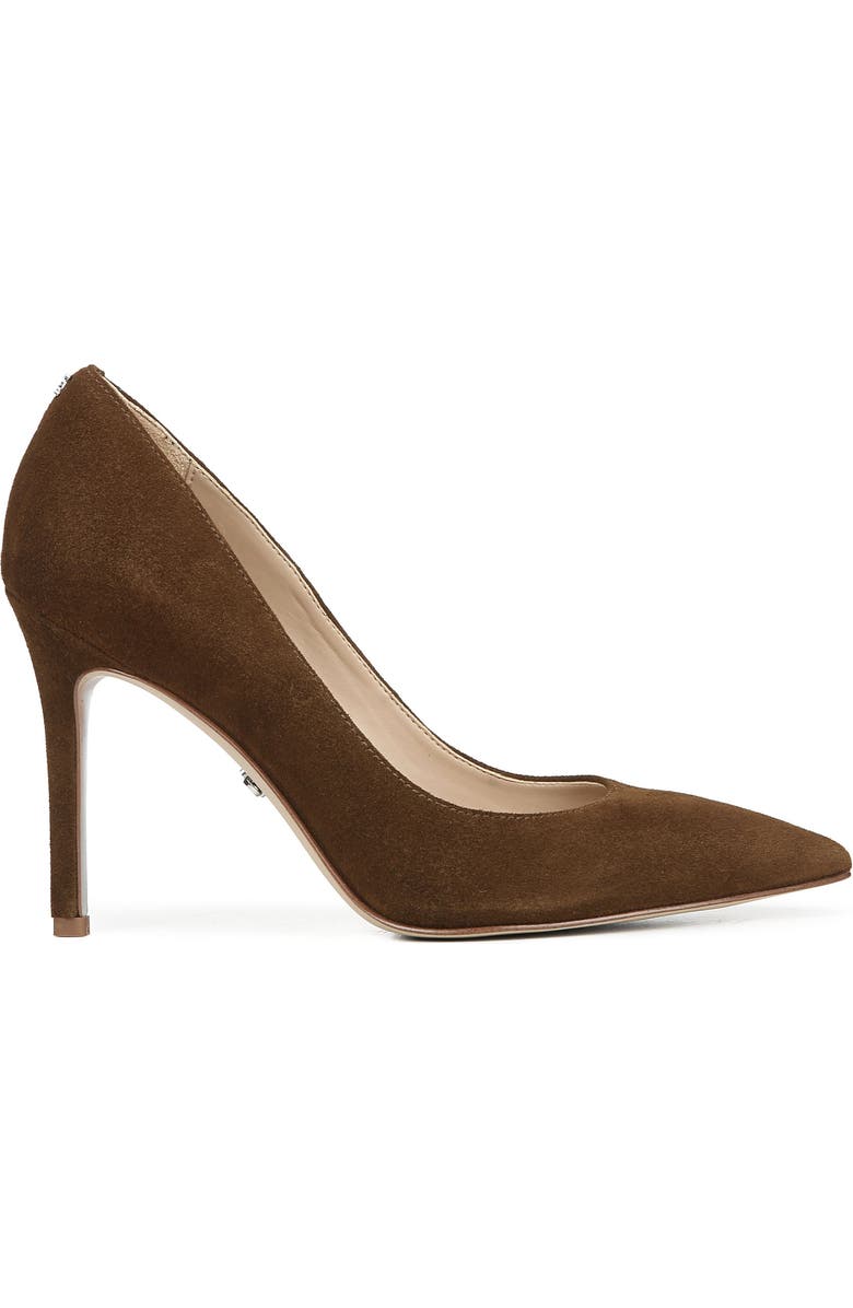 Sam Edelman Hazel Pointed Toe Pump, Alternate, color, Chocolate Suede