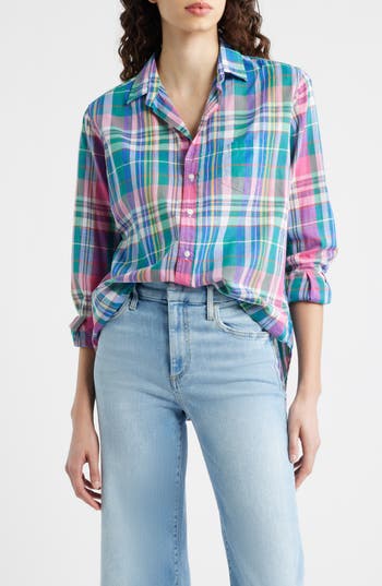 Frank & Eileen Eileen Relaxed Button-up Shirt In Green/purple/orange/blue