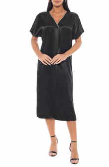 TASH AND SOPHIE Rhinestone Embellished Satin Caftan Dress