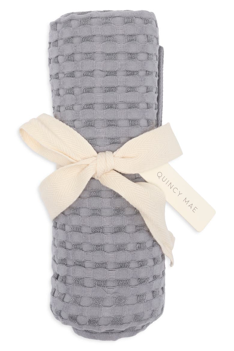 Waffle Knit Baby Blanket, Main, color, SLATE
