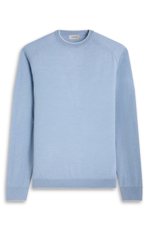 Bugatchi Merino Wool, Silk & Linen Crewneck Sweater In Blue