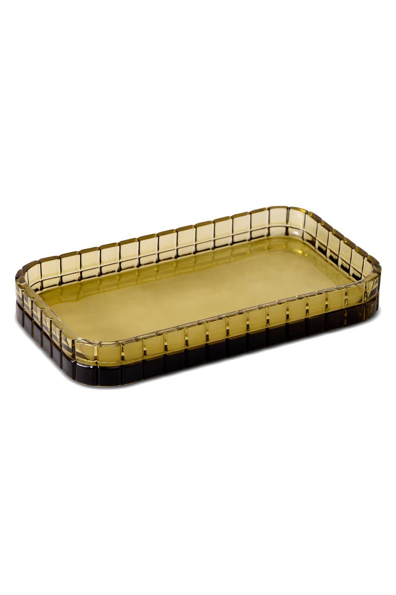 Lyon Glass Vanity Tray, Main, color, OLIVE