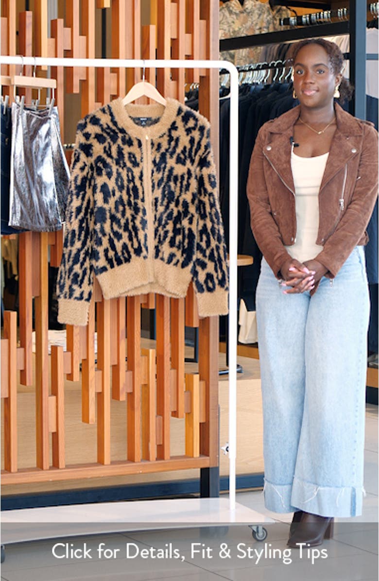 Fluffy Animal Print Cardigan, sales video thumbnail