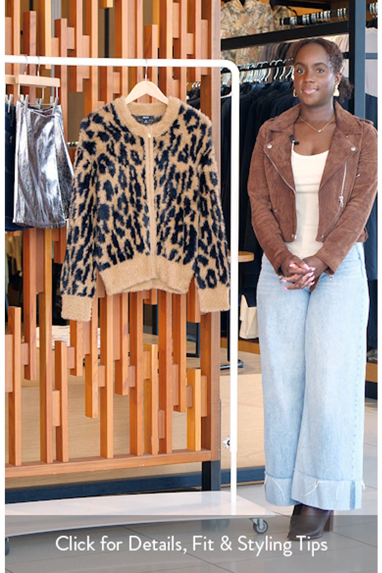Fluffy Animal Print Cardigan video