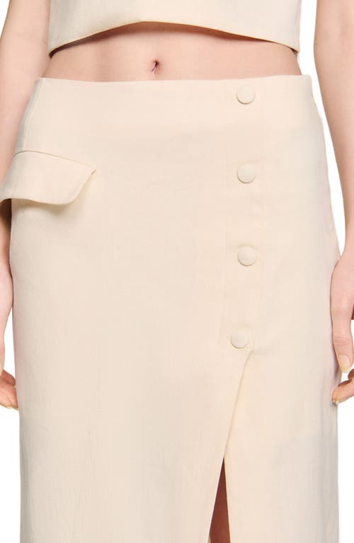 Sandro Mira Button-front Midi Skirt In Ecru