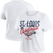WEAR by Erin Andrews Women's WEAR by Erin Andrews  White St. Louis Cardinals Distressed Cropped Baby T-Shirt
