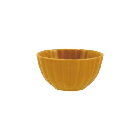 Ribbed Bowl with Reactive Glaze