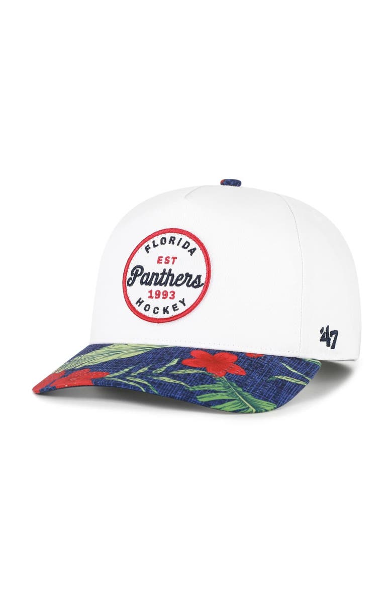 '47 Men's '47 White/Navy Florida Panthers 2026 NHL Winter Classic Bahama Floral Hitch Adjustable Hat, Alternate, color, White