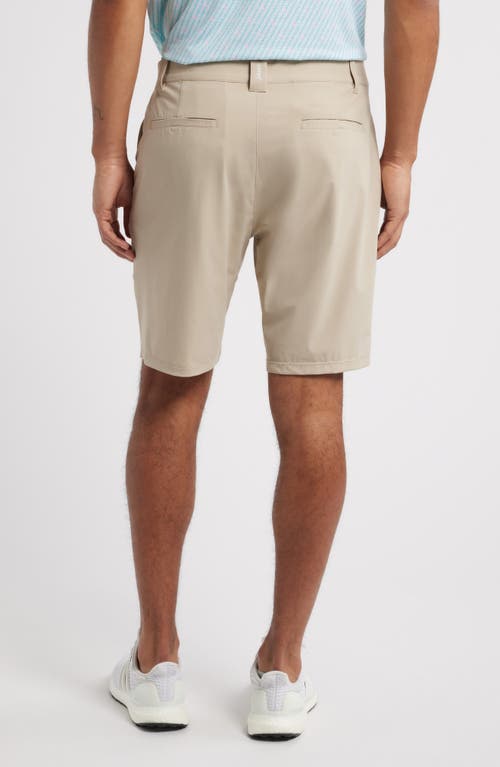 Johnnie-o Fusionn Stretch Nylon Chino Shorts In Khaki