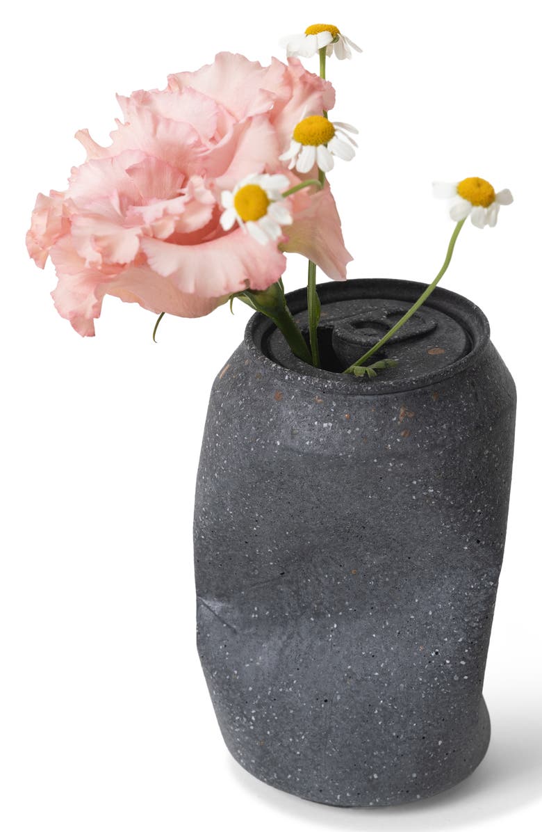Pretti.Cool Soda Can Vase, Alternate, color, Black Terrazzo