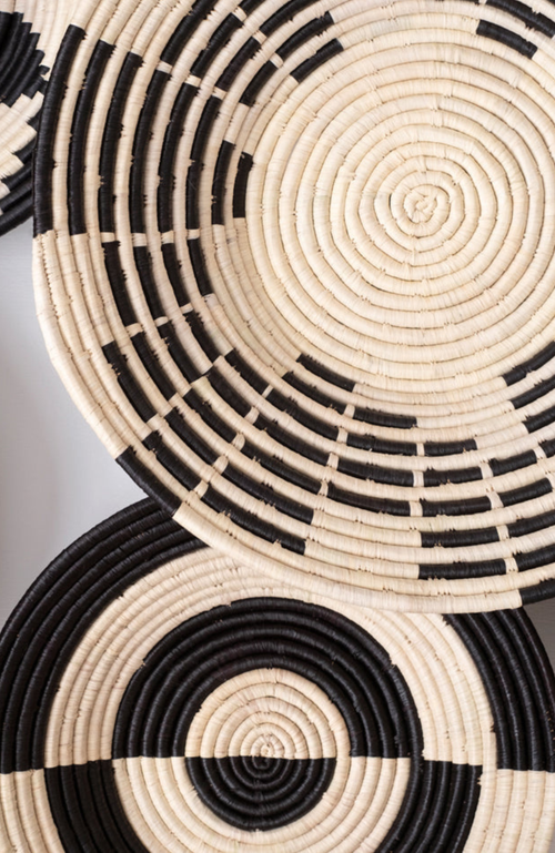Maadili Collective Large Amplify Basket In Black & Natural Fiber