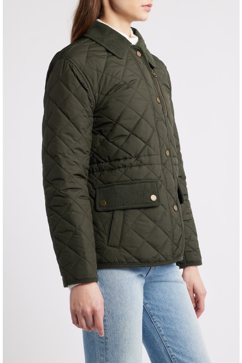 Quilted Hunting Jacket, Alternate, color, DARK MOSS