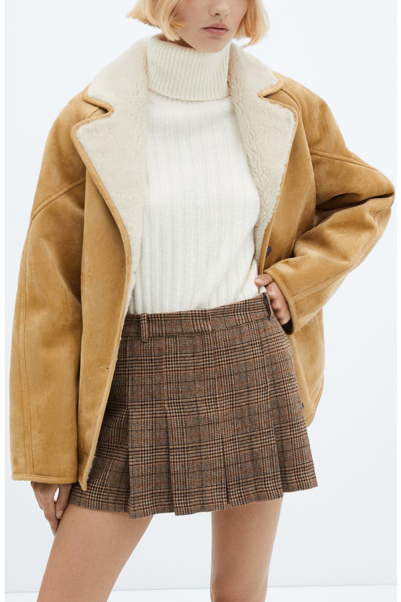 Glen Plaid Miniskirt, Alternate, color, BEIGE